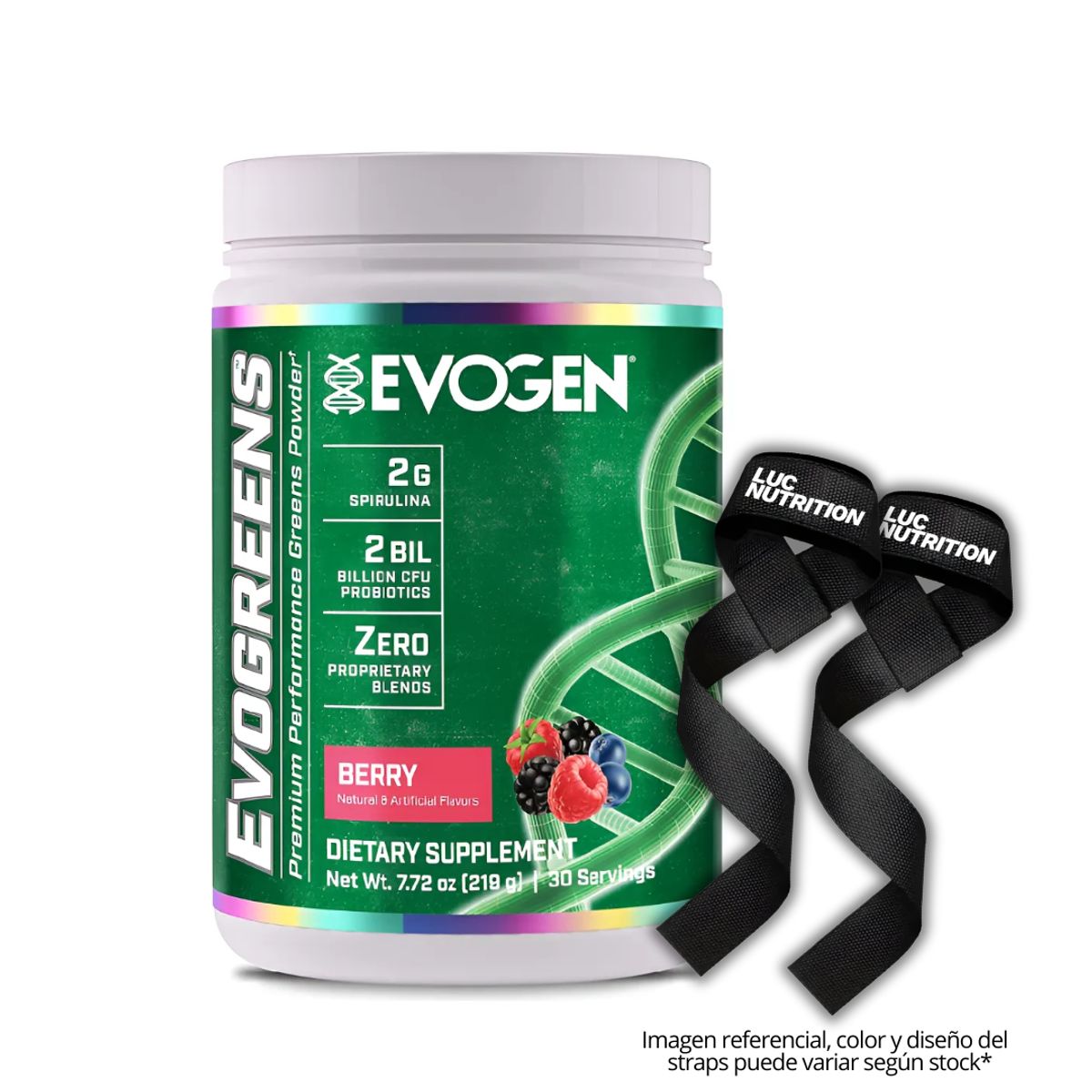 EVOGEN - Evogreens Jugos Verdes 30 servicios - Berry + Straps