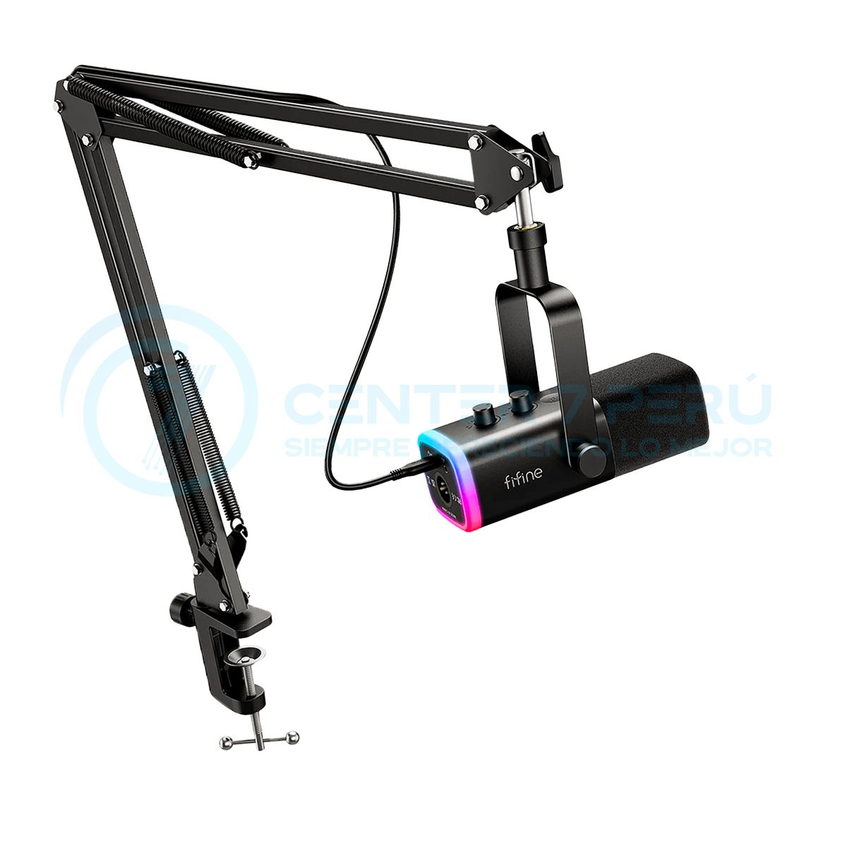 FIFINE - Micrófono Fifine AM8T Black con Brazo