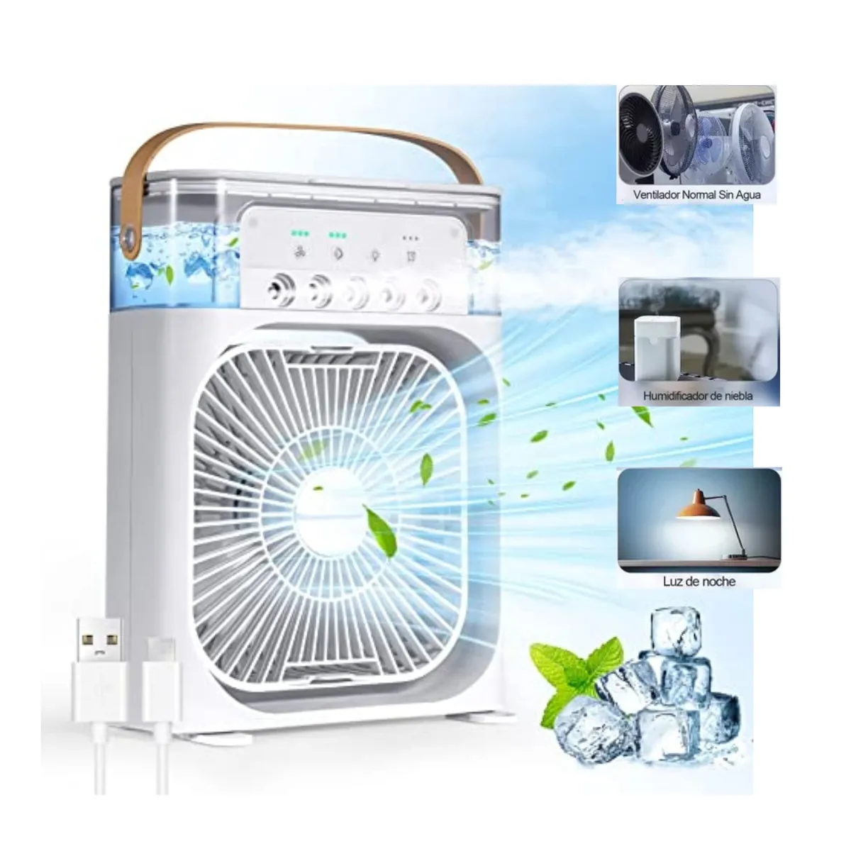 ROHS - Enfriador Aire Acondicionado 3 en 1 Ventilador Portatil Humidificador