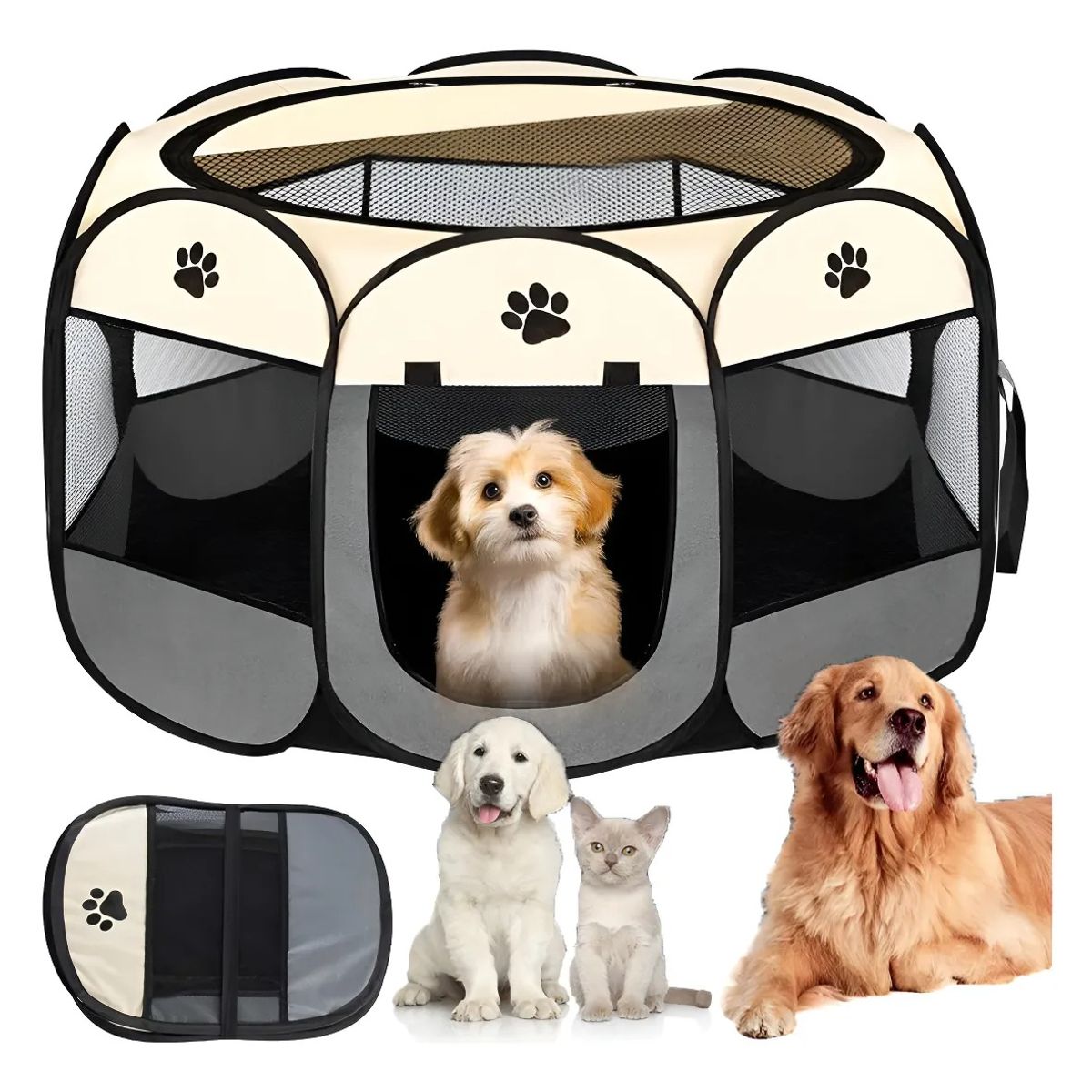 EVERSO - Corral Plegable Para Mascotas Gatos Perros Grande Portátil