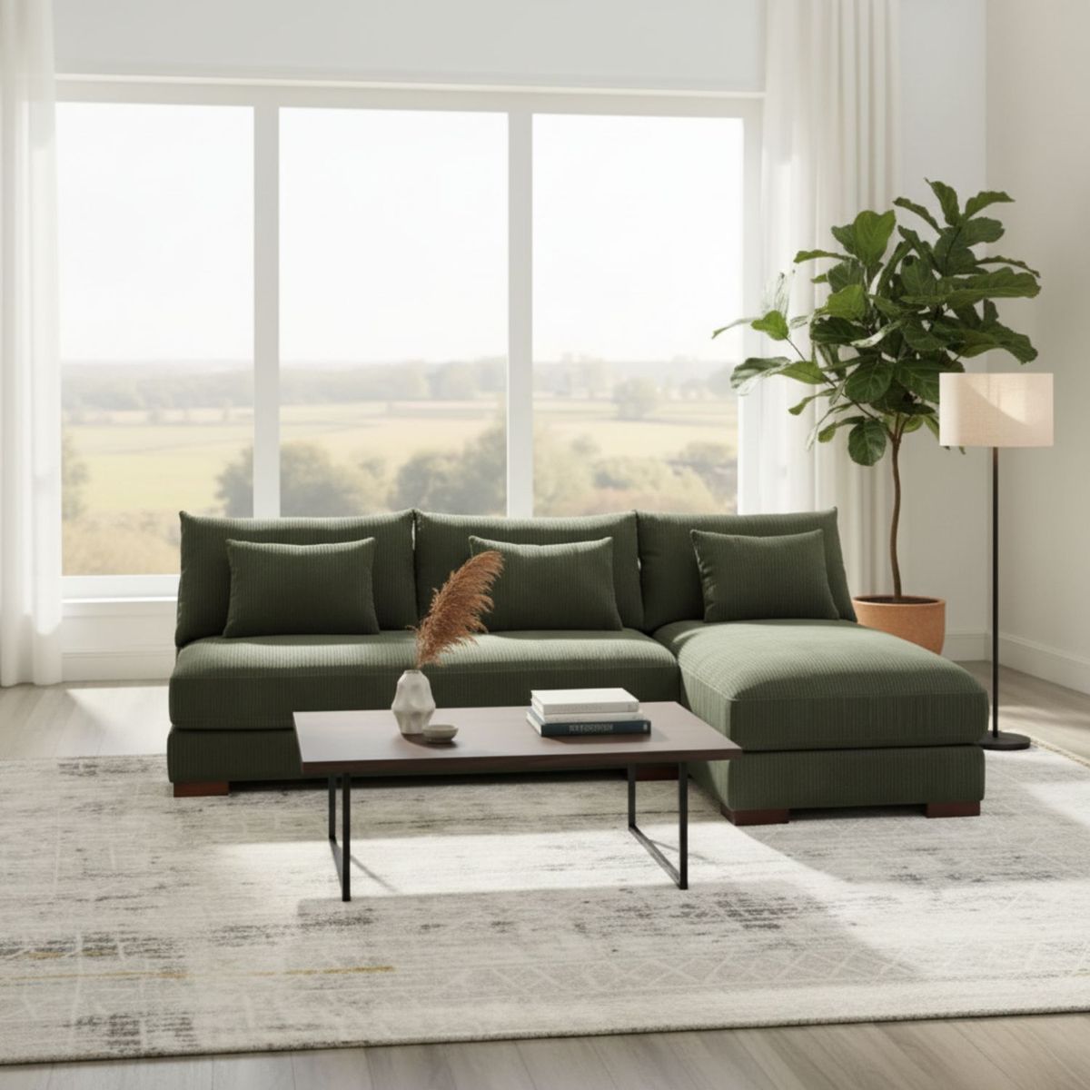 GENERICO - Seccional Jetro en Tela Chenille Antifluido  color verde