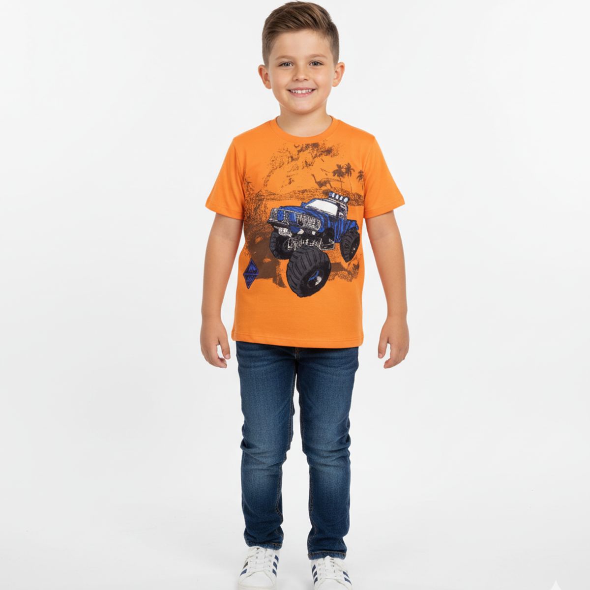 GENERICO - Polo Algodón Pima Jeep 4x4 carro monster Naranja