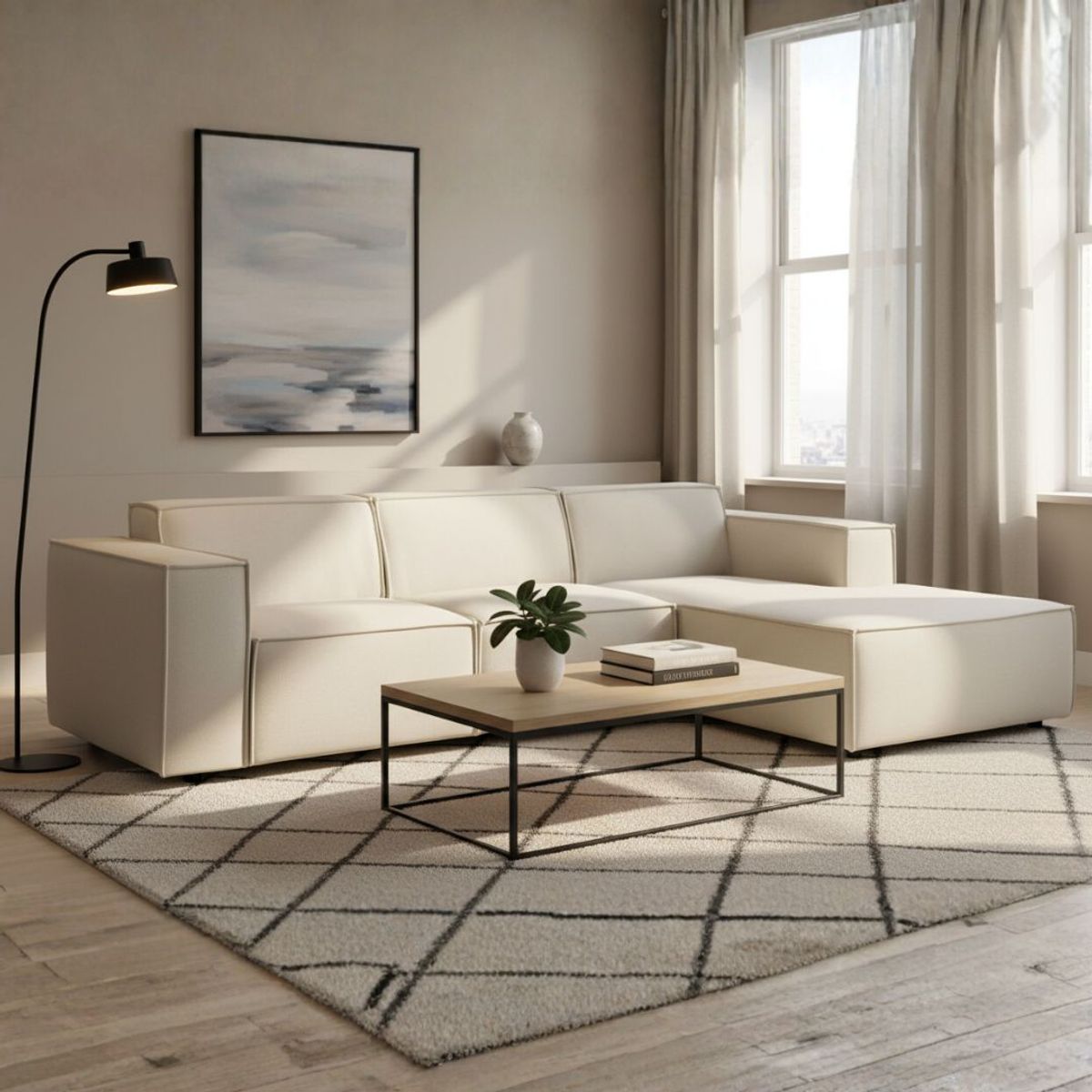 GENERICO - Seccional Modular Molina 220x150 cm en Tela Chenille Antifluido