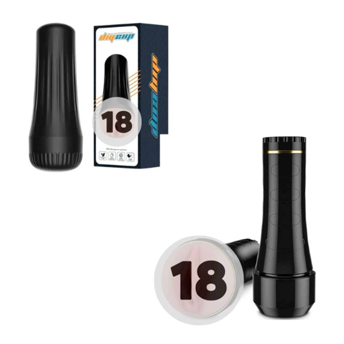 GENERICO - Combo Dildo Consolador Vibrador + Masturbador Masculino con Diseño Vaginal