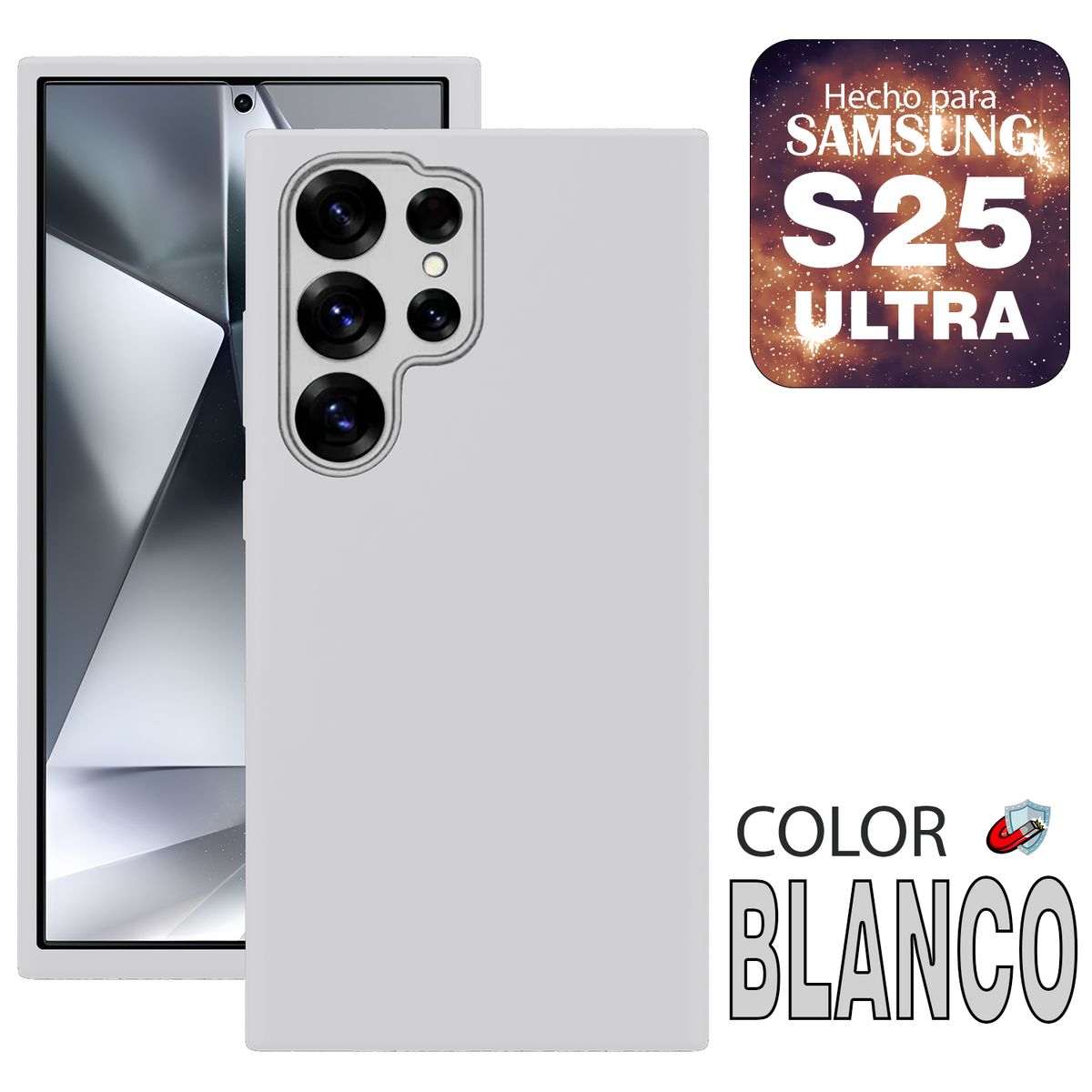 GENERICO - Case Silicone Compatible para Samsung S25 ULTRA Blanco