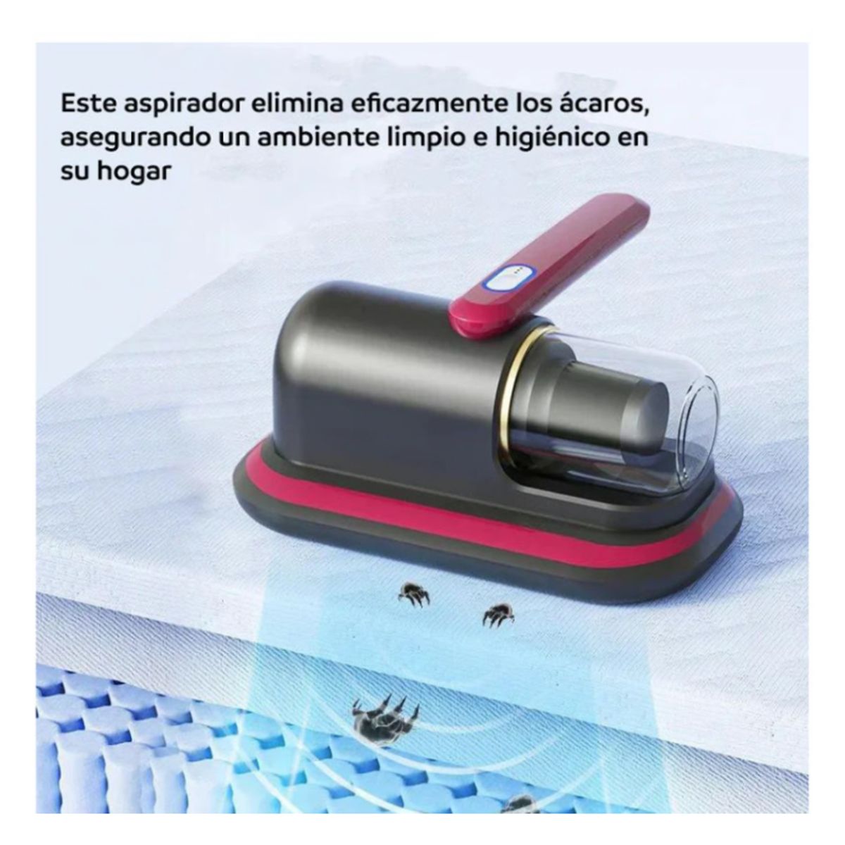 GENERICO - Aspiradora Inalámbrica Anti Ácaros de Mano con Luz UV Portatil