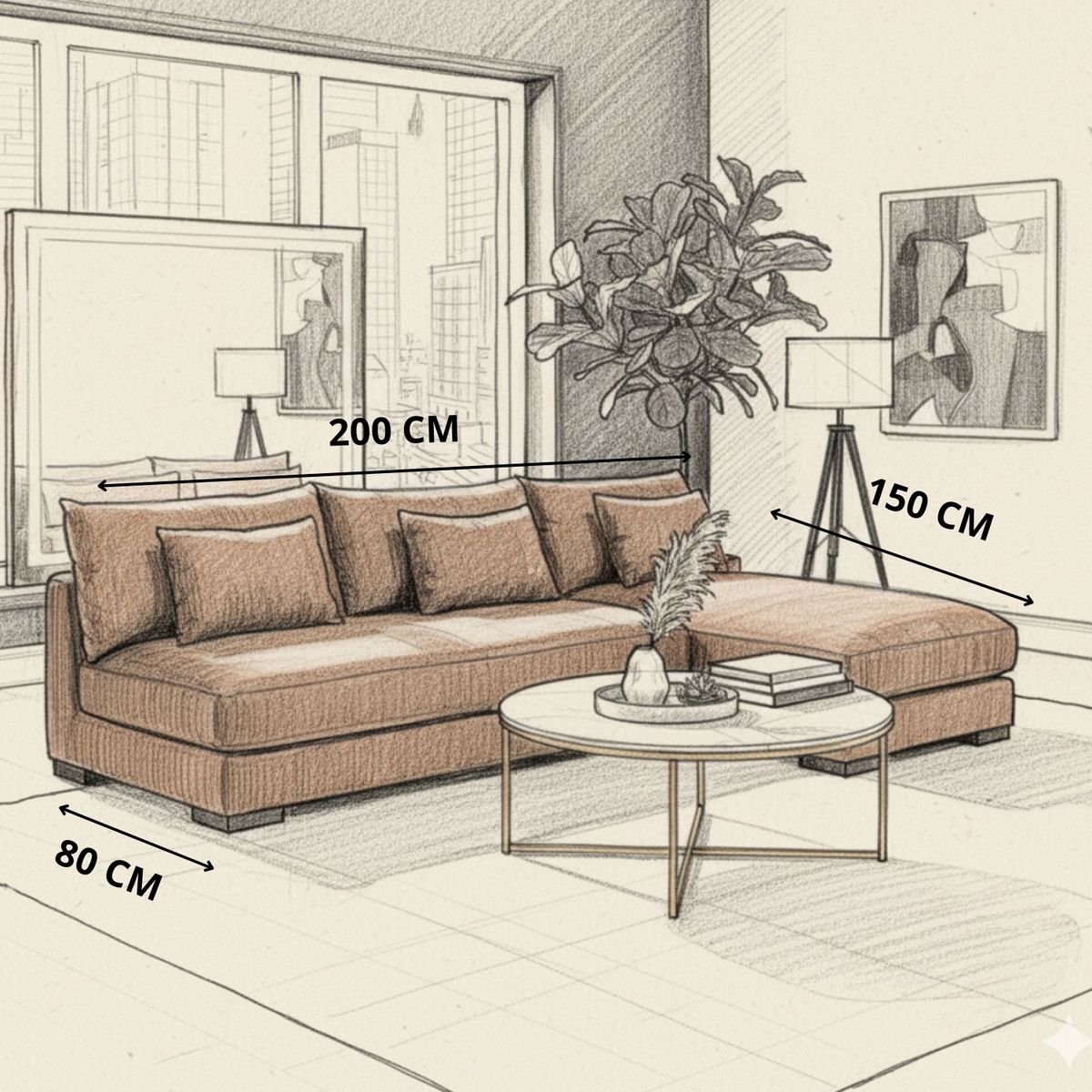 GENERICO - Seccional Jetro en Tela Chenille Antifluido Marrón