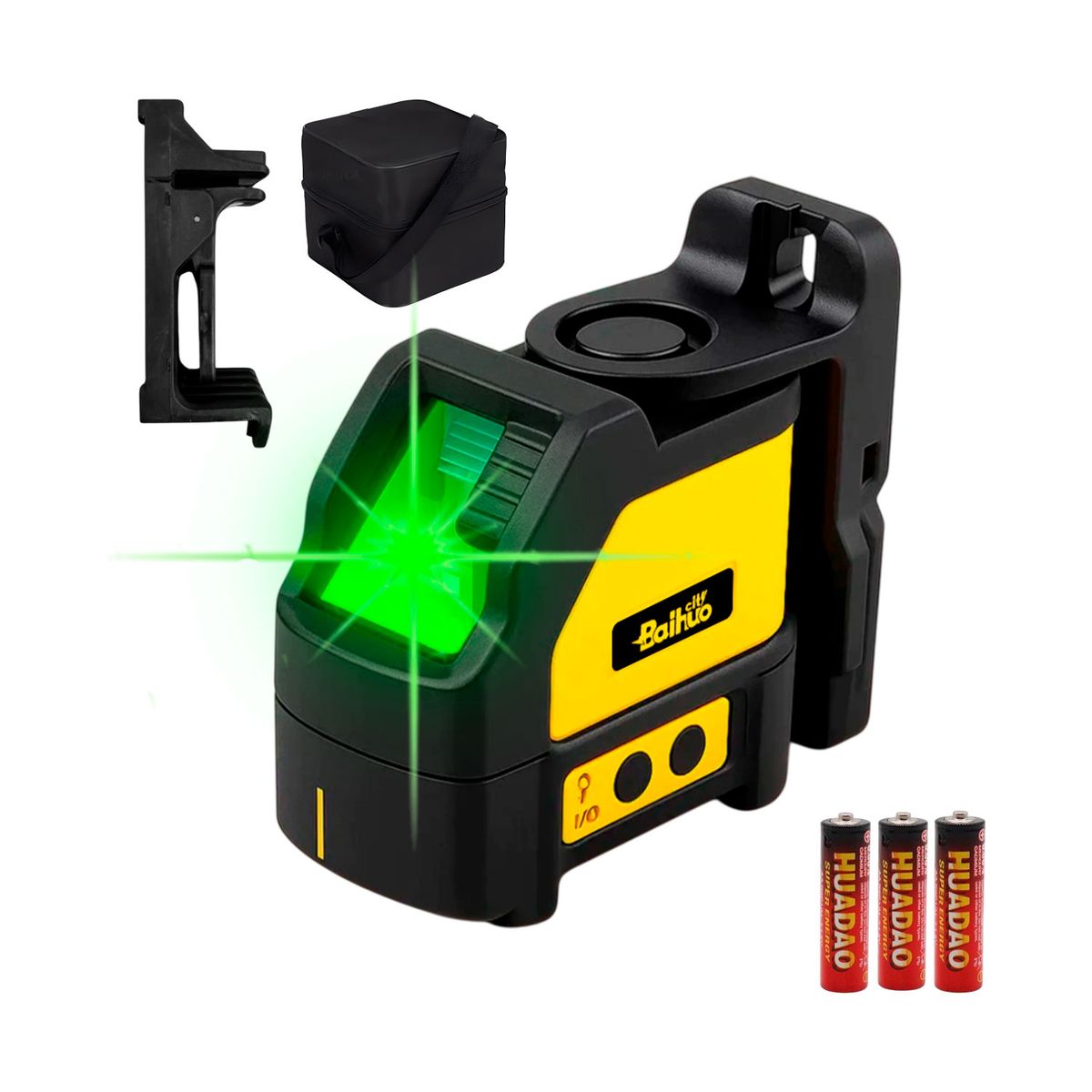 GENERICO - Nivel Láser 50 Metros 2 Líneas Color Verde + Accesorios