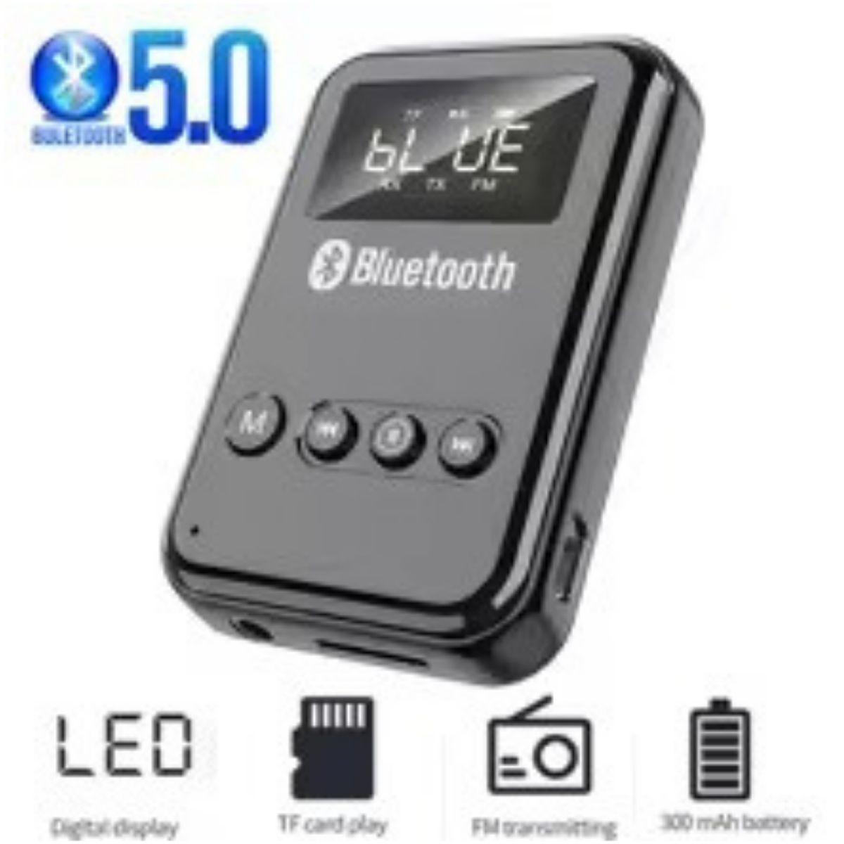GENERICO - Adaptador Transmisor Receptor Bluetooth 5.0 Inalambrico K6 recargable