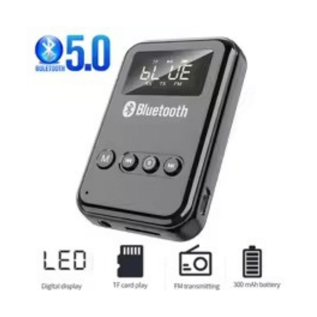 GENERICO - Adaptador Transmisor Receptor Bluetooth 5.0 Inalambrico K6 recargable