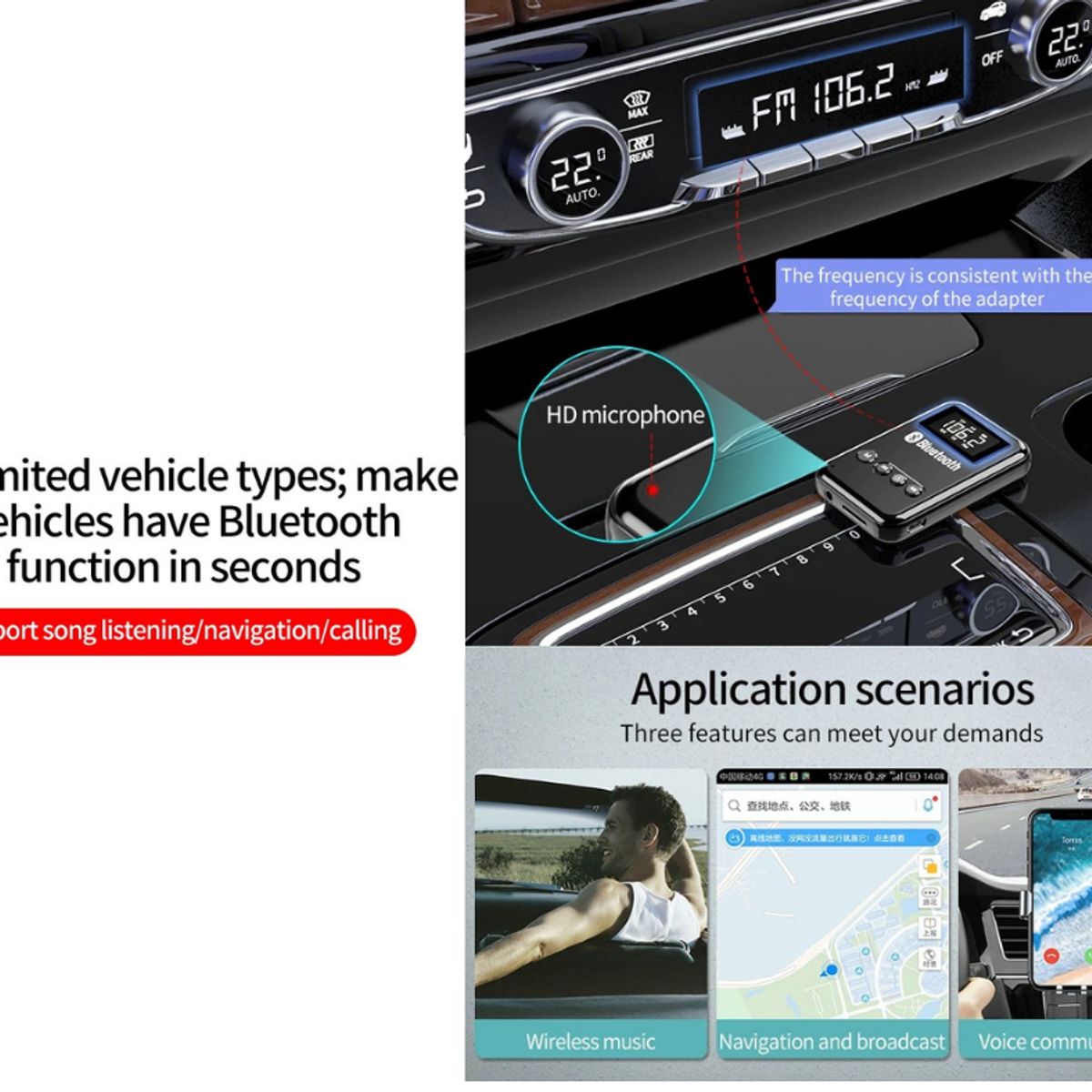 GENERICO - Adaptador Transmisor Receptor Bluetooth 5.0 Inalambrico K6 recargable