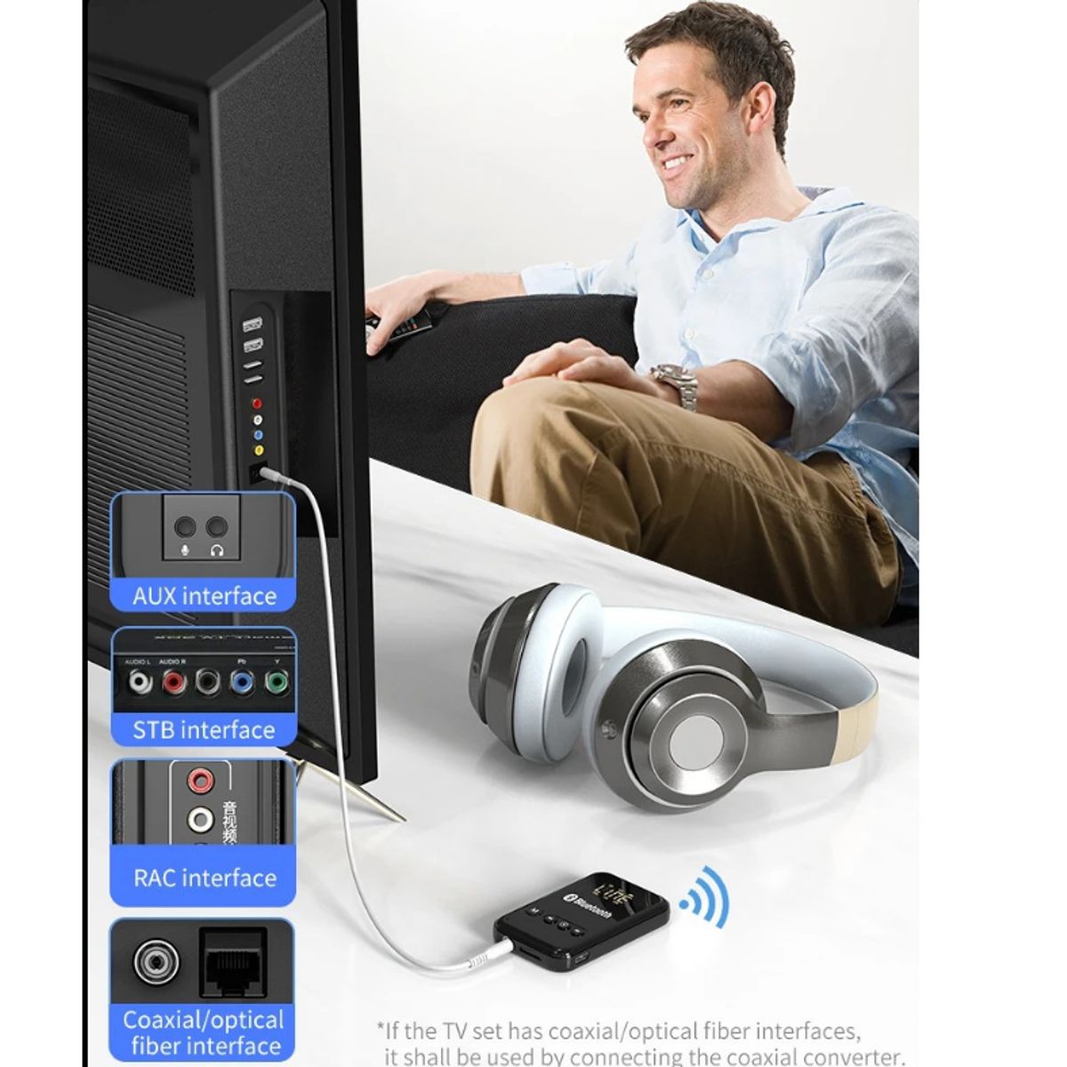 GENERICO - Adaptador Transmisor Receptor Bluetooth 5.0 Inalambrico K6 recargable