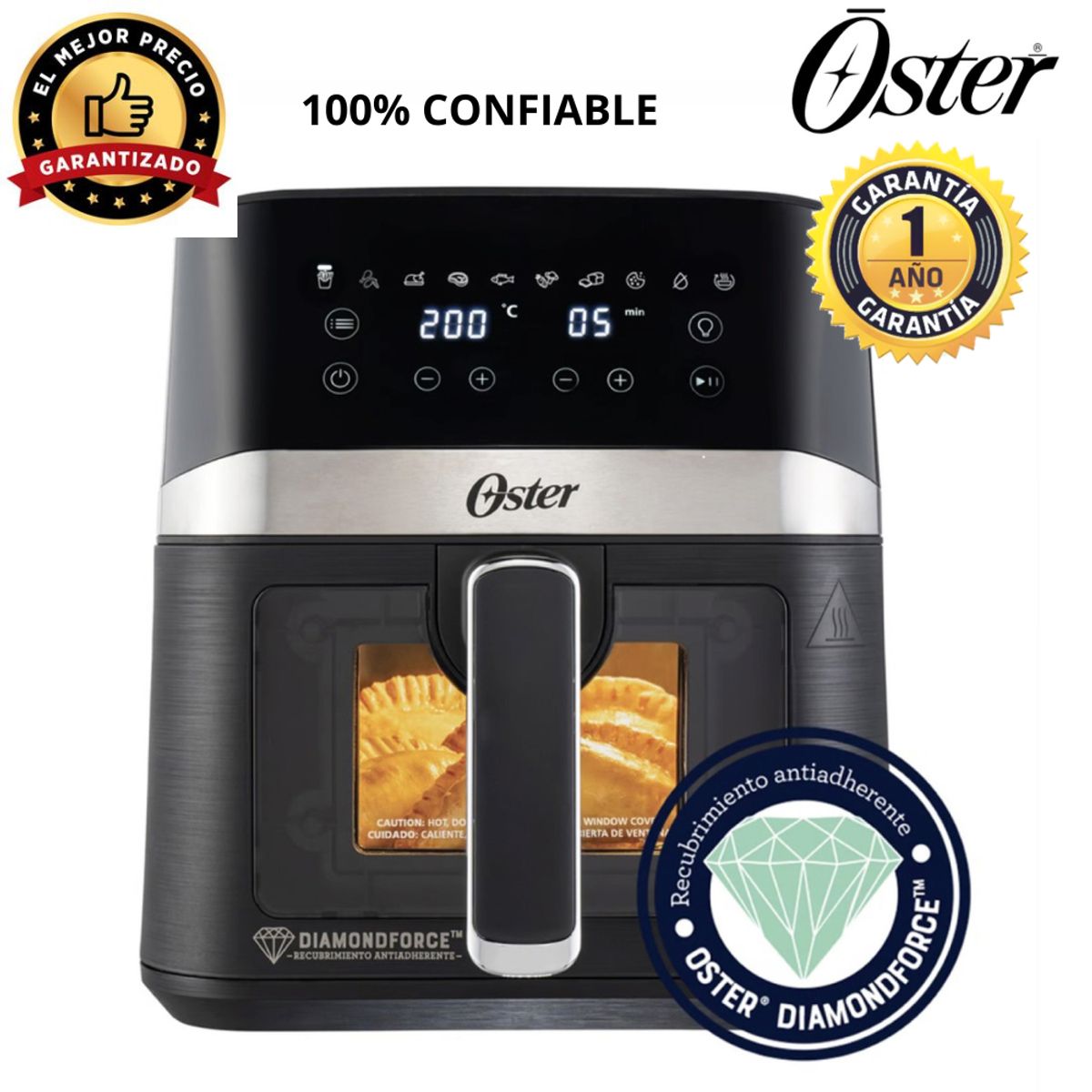 OSTER - OSTER FREIDORA DE AIRE DIGITAL DIAMONDFORCE 4L CKSTAF40WDDF