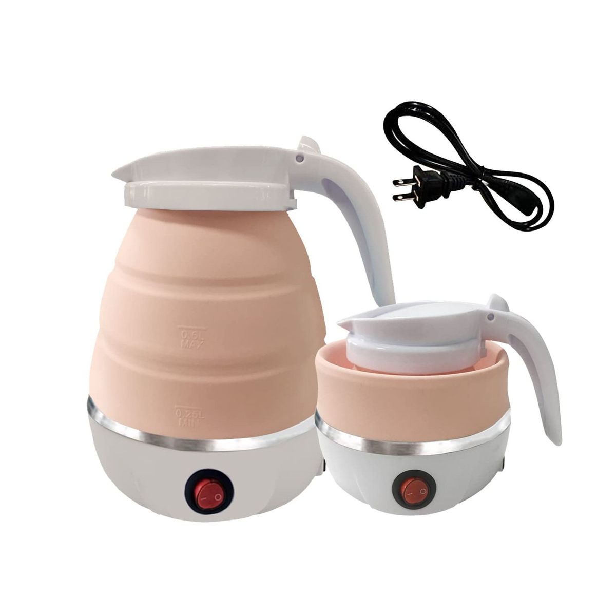 OEM - Hervidor Plegable 600ml Eléctrico De Silicona - ROSADO