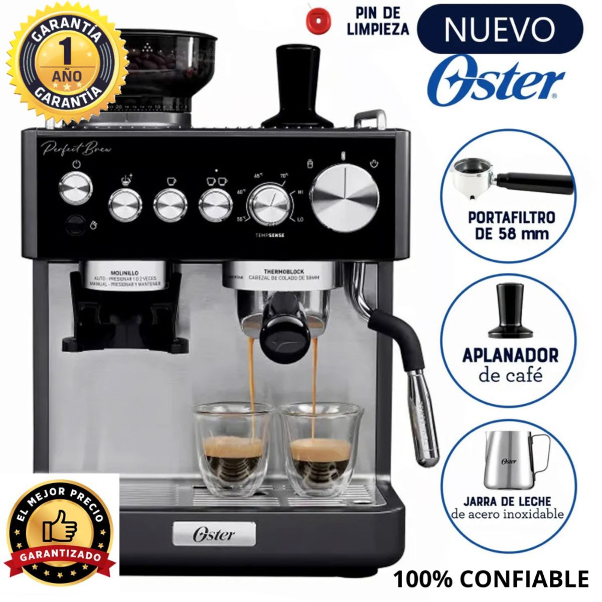 OSTER - Cafetera Oster®para Espresso Perfect Brew BVSTEM7301