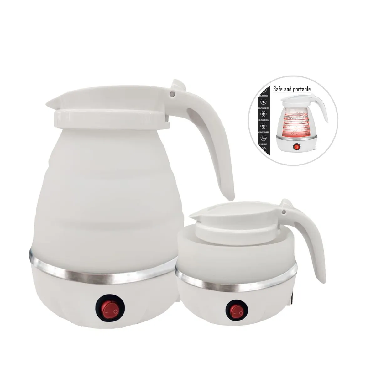 OEM - Hervidor Plegable Eléctrico De Silicona - Blanco 600ml