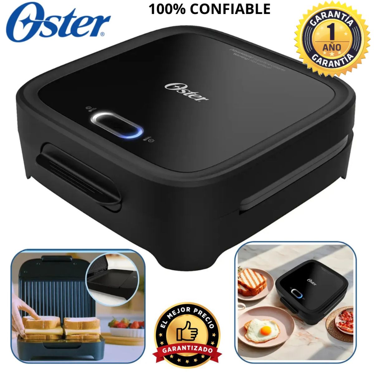 OSTER - Sandwichera Oster compacta con platos hondos CKSTSM400
