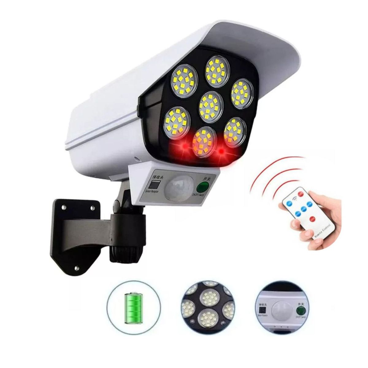 OEM - Focos Solares Tipo Cámara Con Sensor  De  Movimiento - Pack x2 Unidades