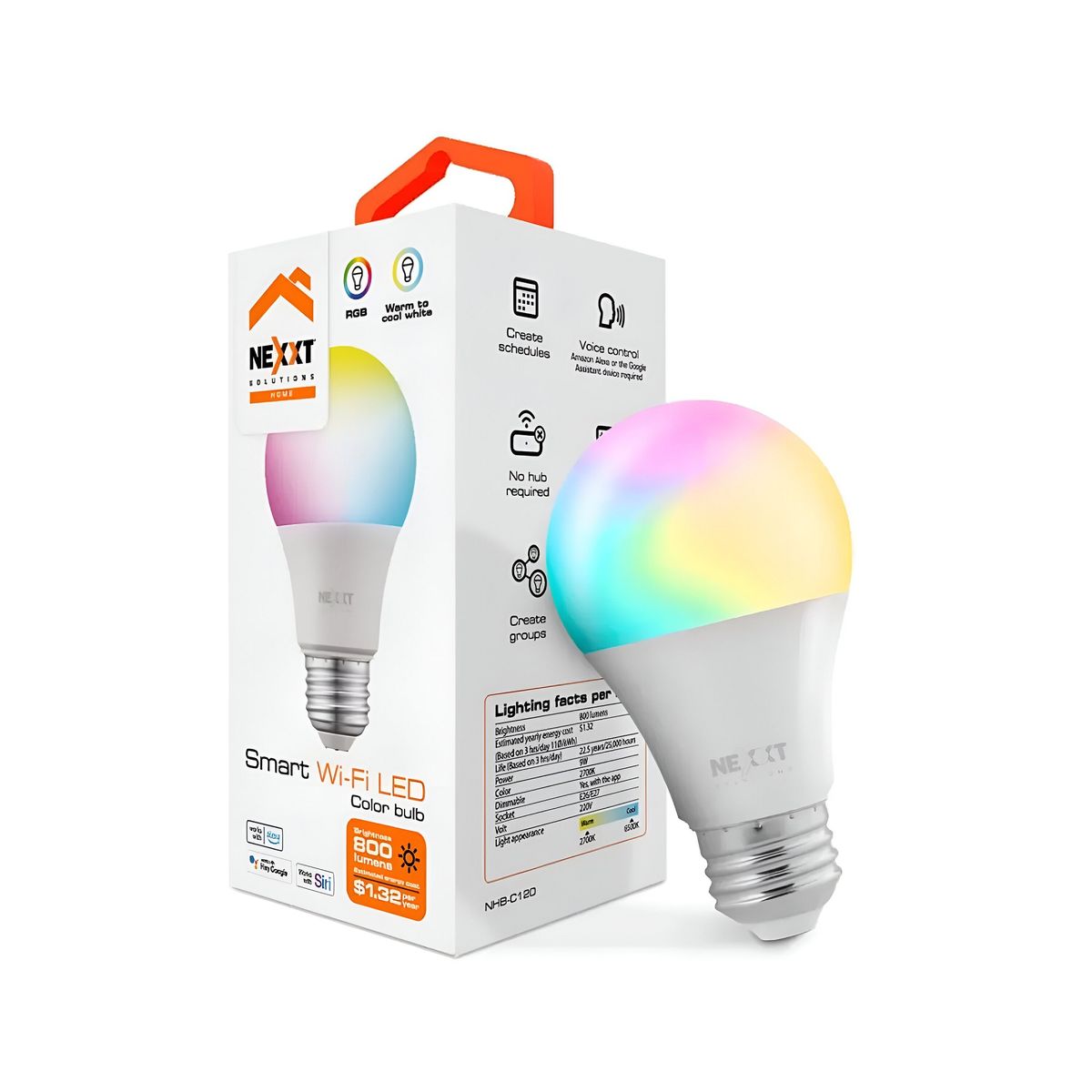 GENERICO - Foco Nexxt Solutions Bombilla Led Inteligente RGB 9W 1unid