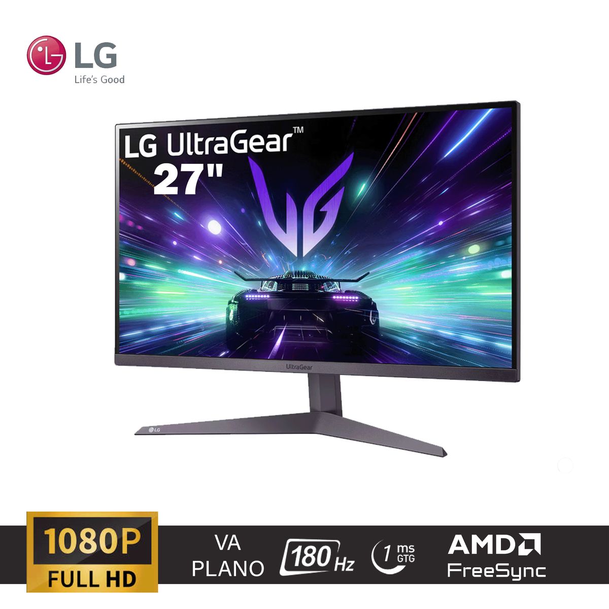 LG - Monitor gaming UltraGear 27GS50F-B, FHD de 27” y 180 Hz - MBR de 1 ms