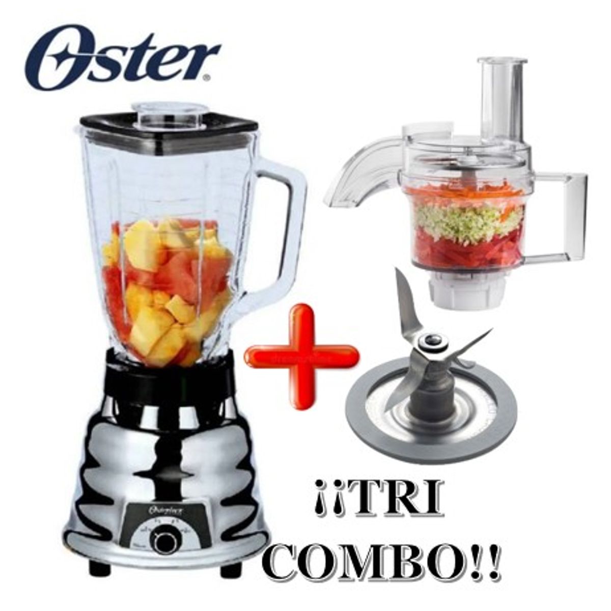 OSTER - LICUADORA OSTER  CLASICA 600 WATS 2 V +PROCESADOR+CUCHILLA
