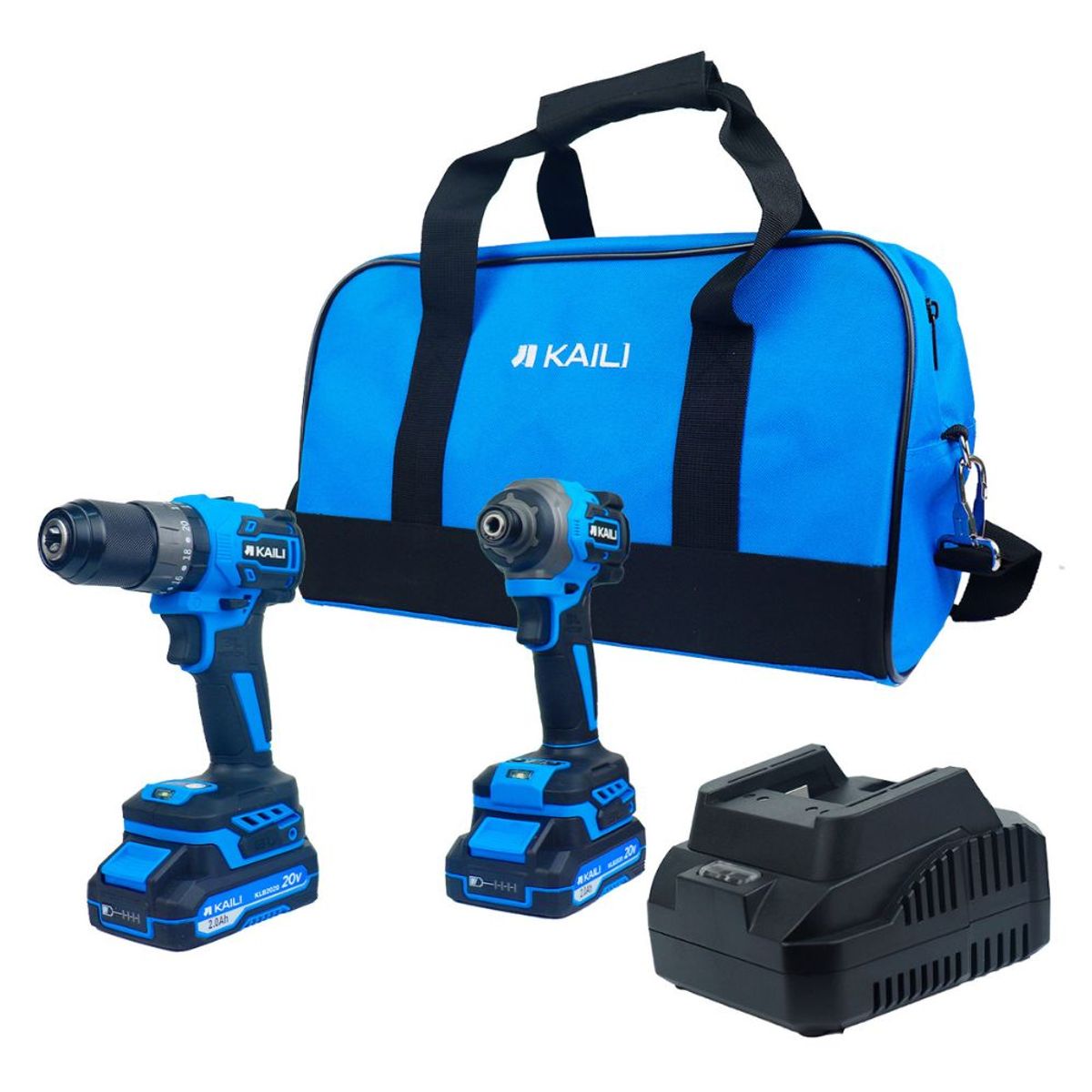 KAILI - Taladro Percutor Kaili+Atornillador Impacto+2 Baterias 2AH