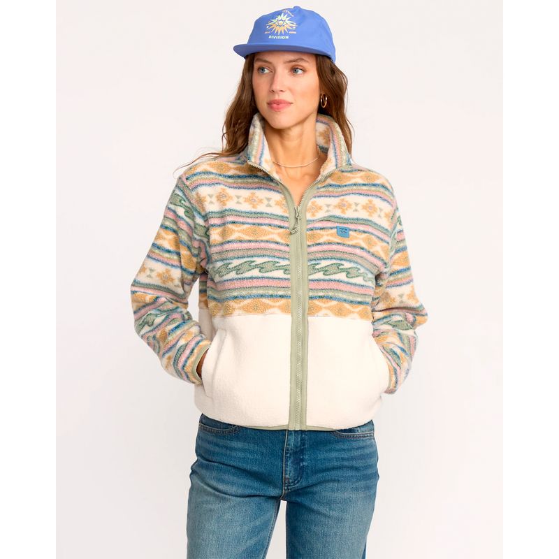 BILLABONG - Polera Billabong Mujer Rock Jetty Mock Neck Blanco BILLABONG