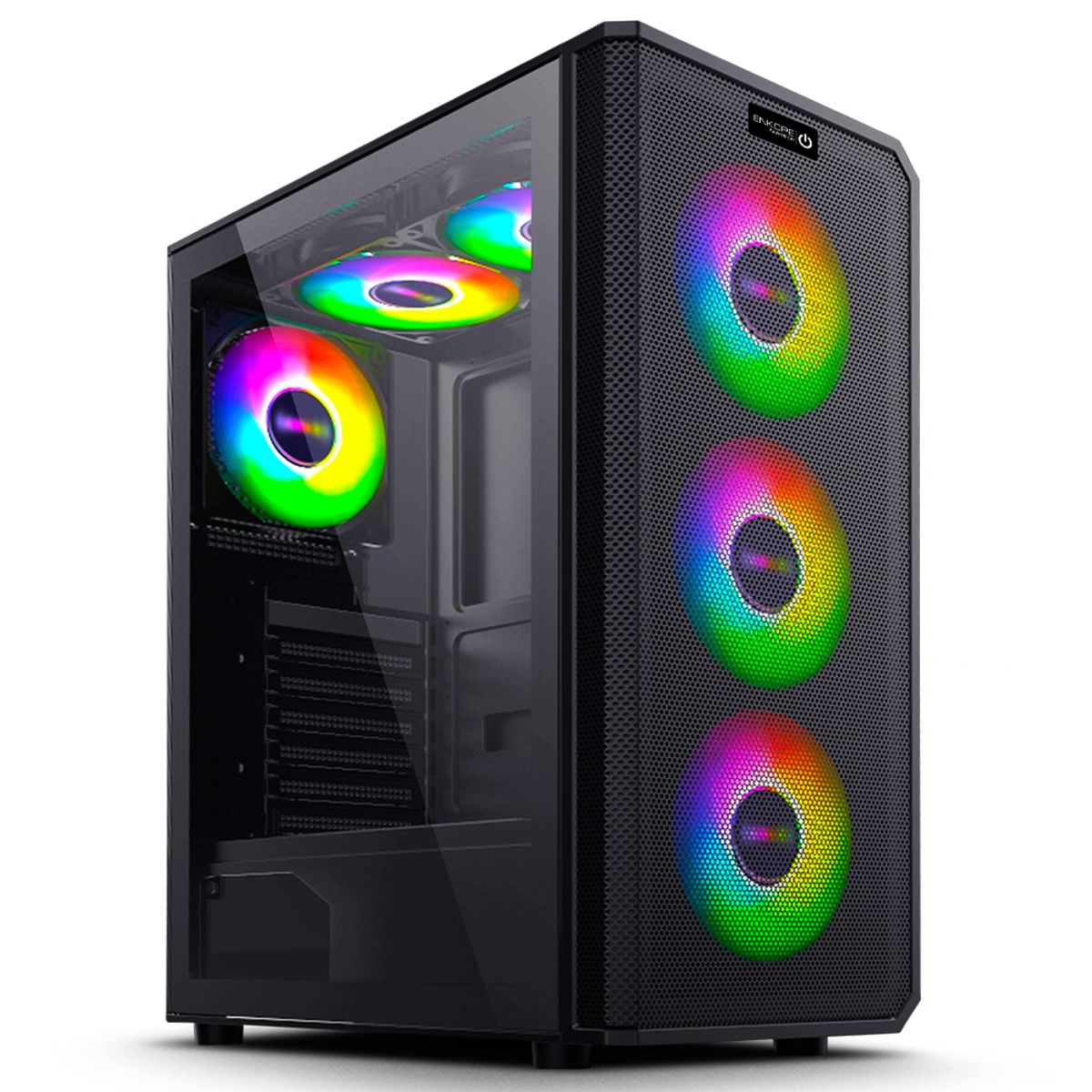 ENKORE - Case Gamer Enkore Fantech Argb 4 Fan Usb 3.0 Doble Ring Negro
