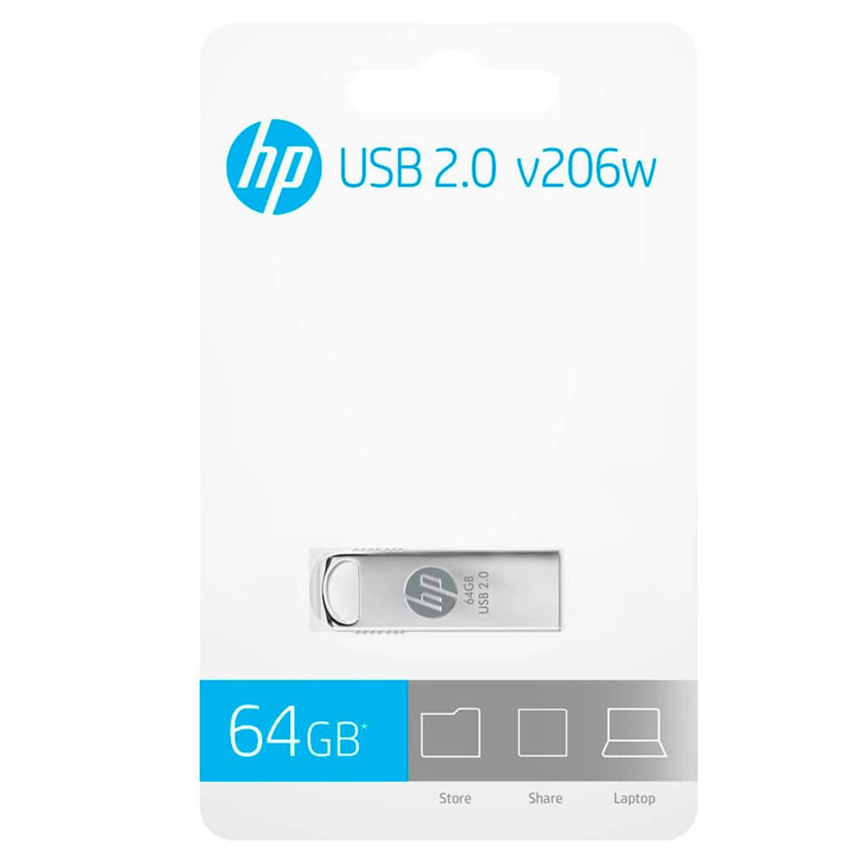 HP - Memoria USB HP V206W 64GB USB 2.0 Silver (HPFD206W-64)