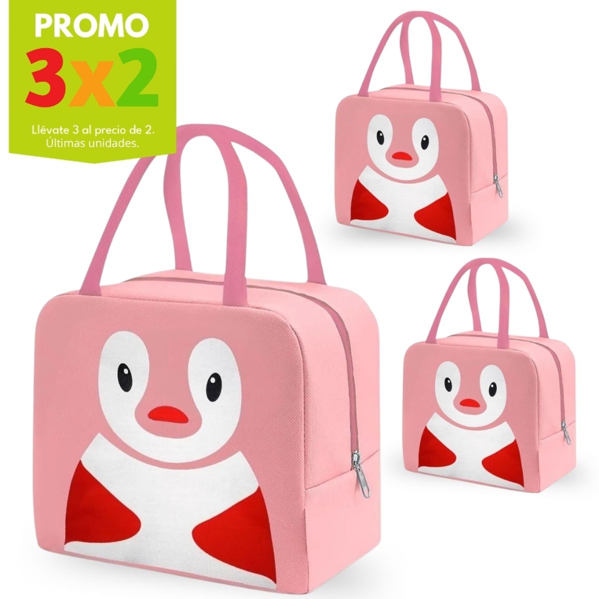 MINARI - Promo 3x2 Lonchera Térmica para Niños Diseño Pingüino RS 067L