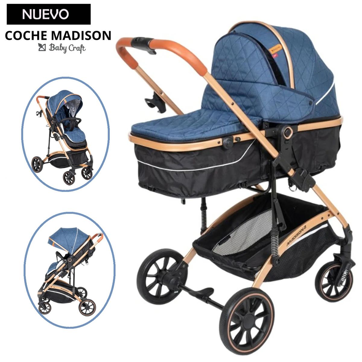 BABY - COCHE MADISON MOISES 2 EN 1 AZUL