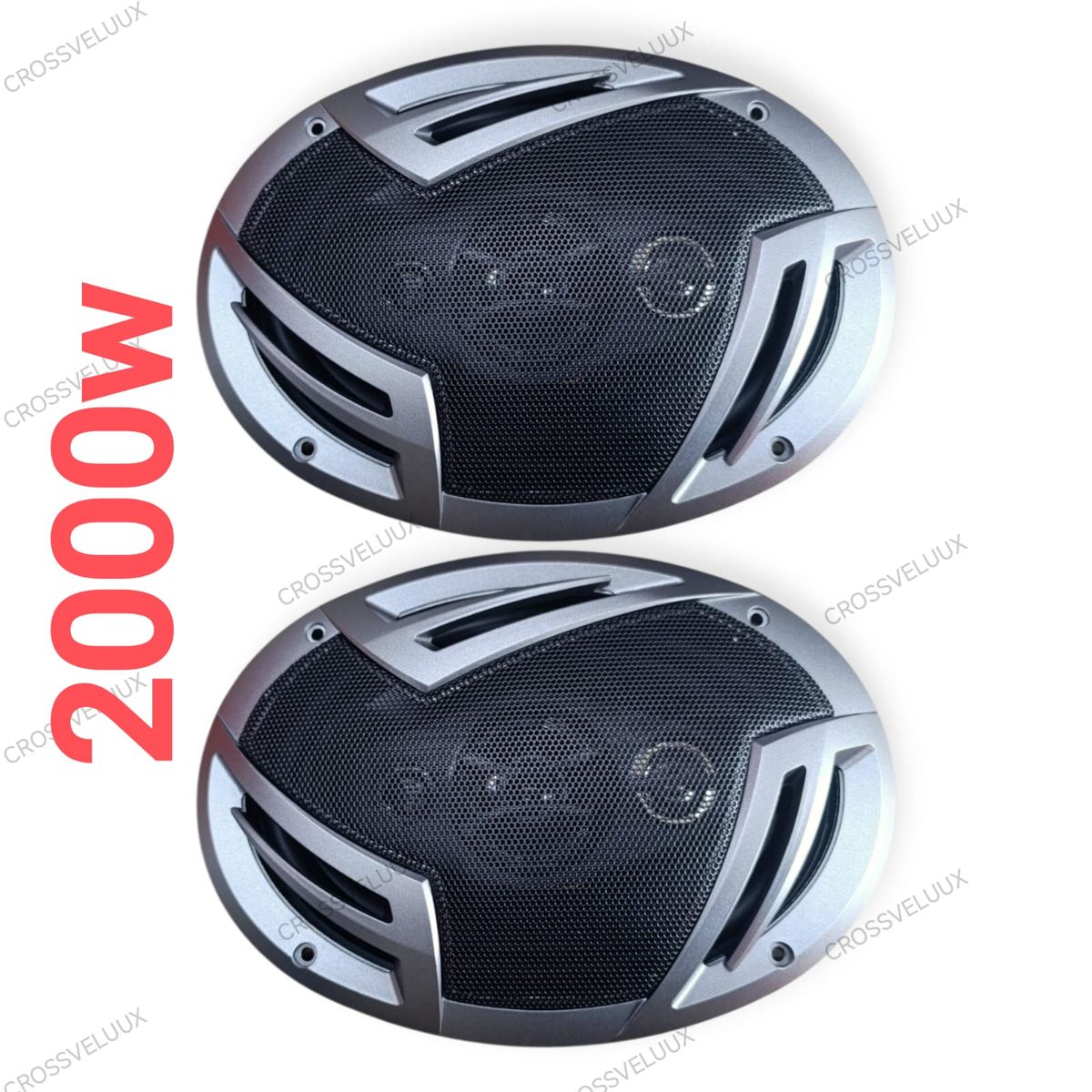 GENERICO - Parlante Ovalado Coaxial Speaker 2000w Silver
