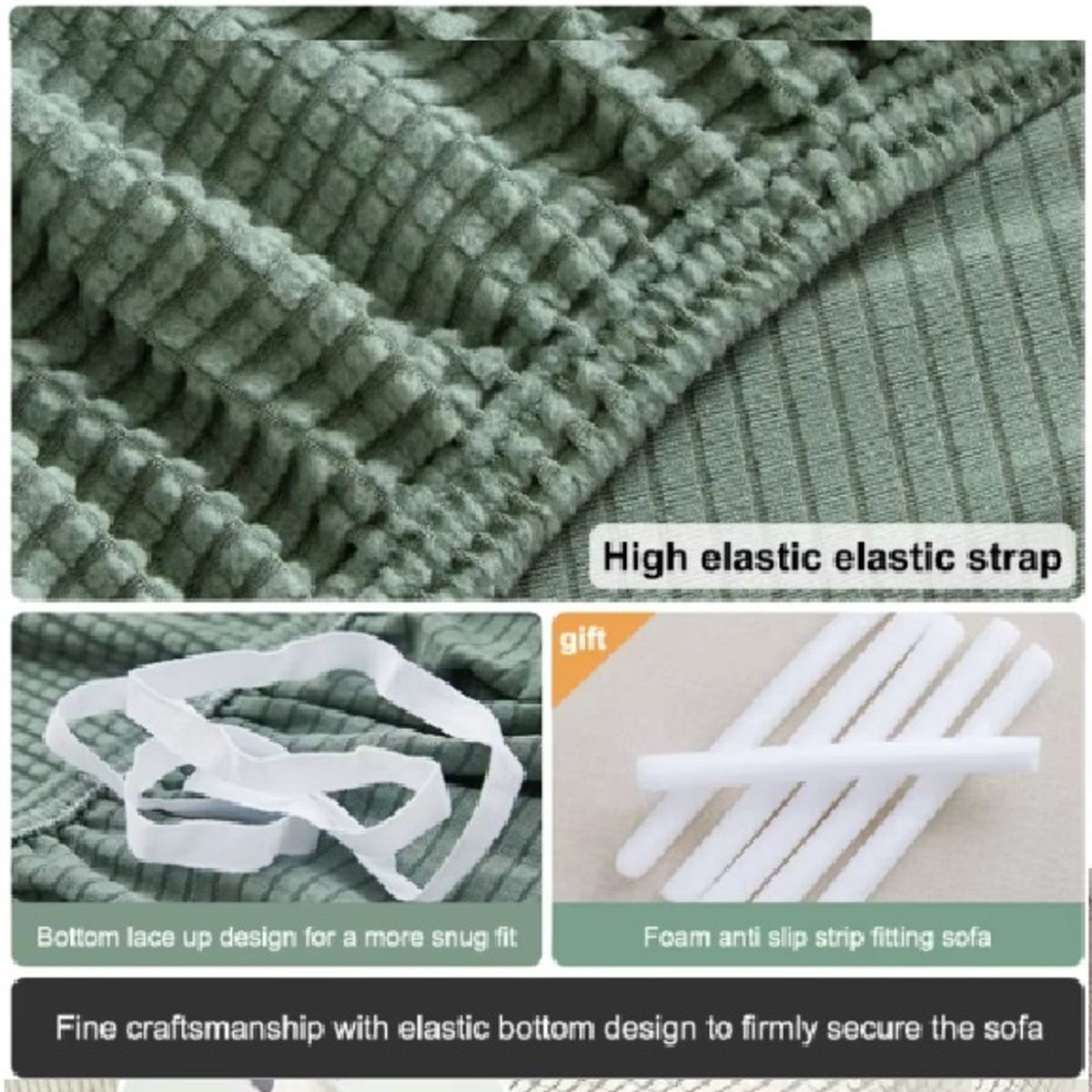 GENERICO - Set Fundas para muebles 3, 2, 1 - PERLA / MODELO GALLETA