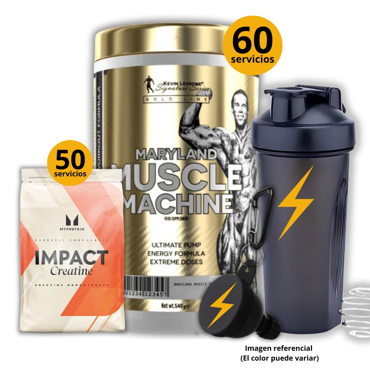 UNIVERSE NUTRITION - Preentreno Kevin Levrone Maryland + Creatina Myprotein de 250gr + regalos