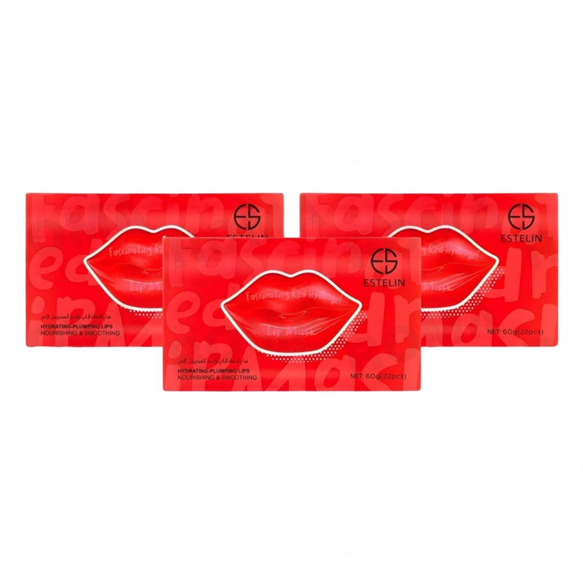 GENERICO - PACK 3 MASCARILLA EN HIDROGEL FASTINATING RED 22PCS ESTELIN