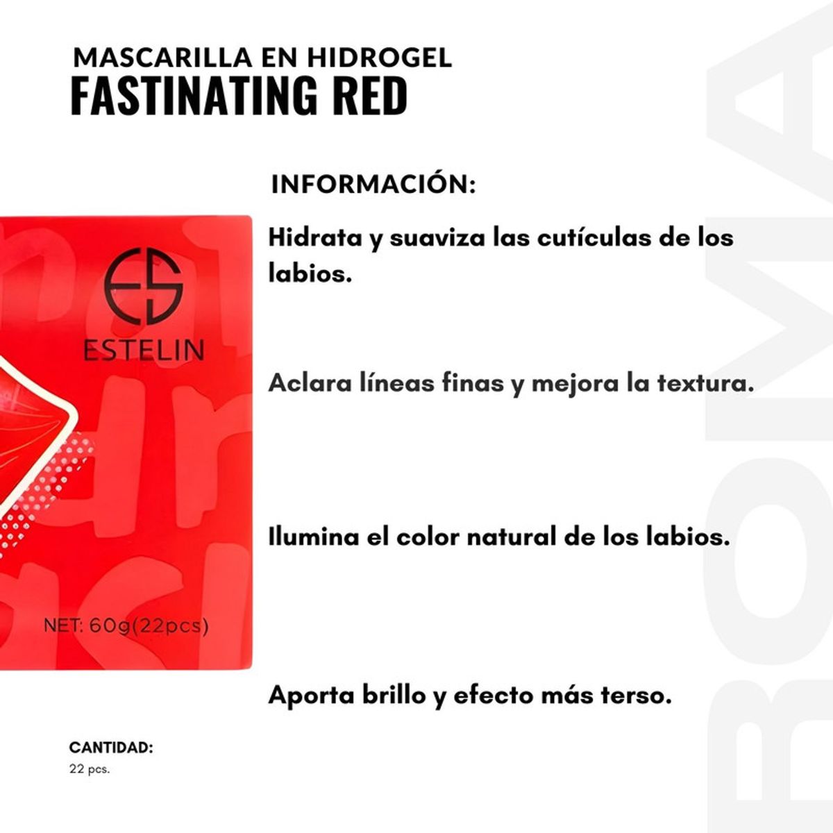 GENERICO - PACK 3 MASCARILLA EN HIDROGEL FASTINATING RED 22PCS ESTELIN