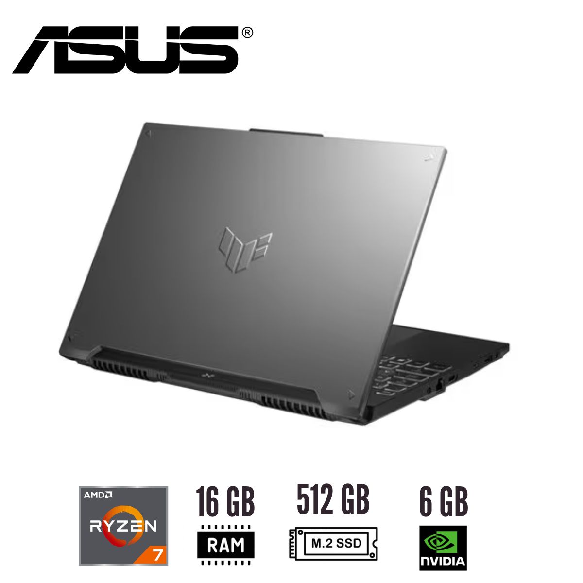ASUS - Notebook ASUS TUF Gaming A16 FA607NUG-RL117 16" Ryzen 7 7445HS 16GB 512GB RTX 4050 6GB FreeDOS