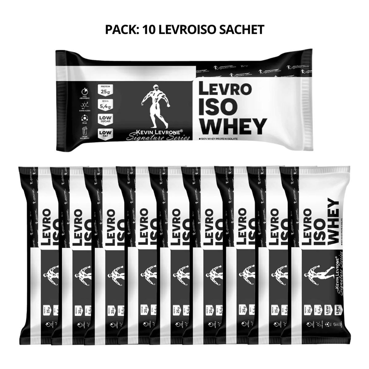 KEVIN LEVRONE - LevroIso Whey 10 servicios / Sachet Proteina Isolatada - Vainilla