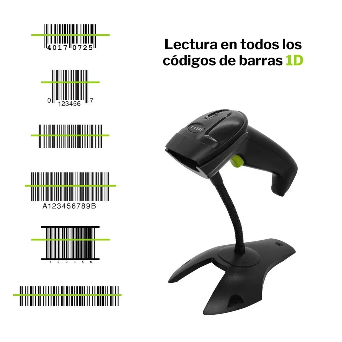 SAT PCS - Lector de Código de Barras Laser LD101R Para Punto de Venta