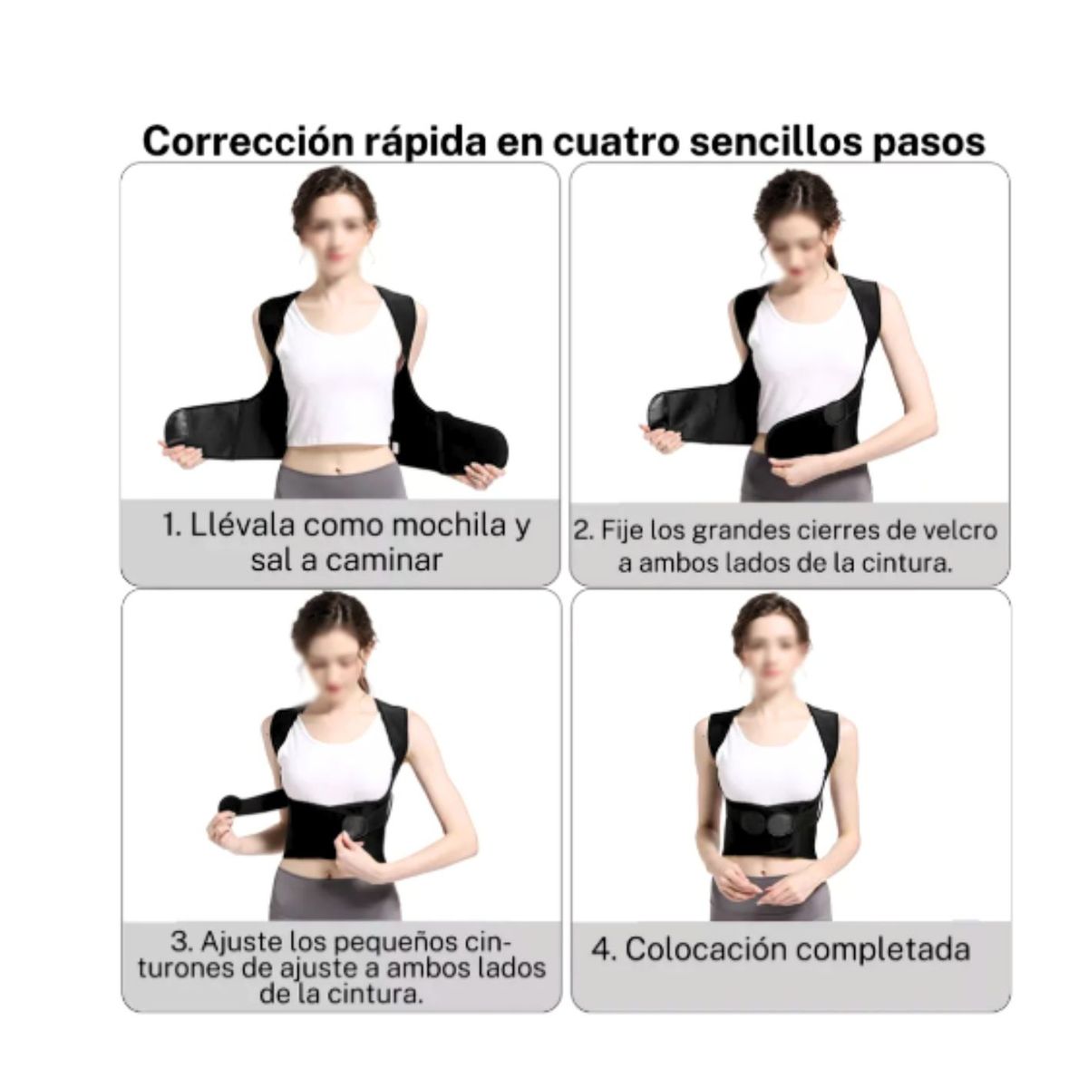 GENERICO - FAJA CORRECTOR DE POSTURA LUMBAR UNISEX