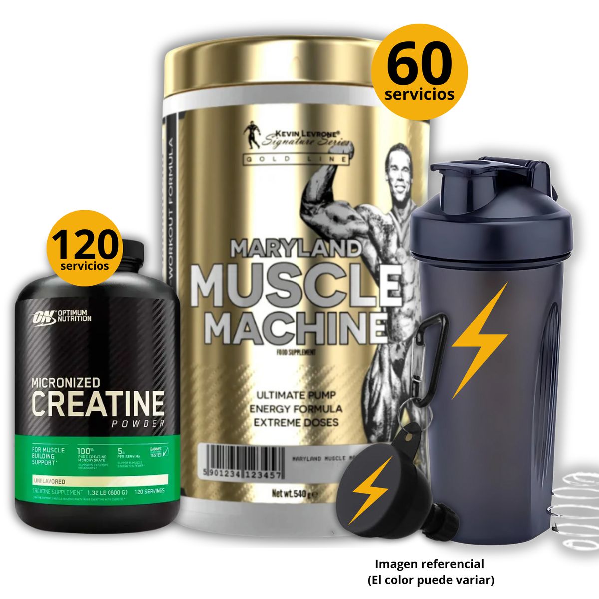 UNIVERSE NUTRITION - Preentreno Kevin Levrone Maryland + Creatina Optimum Nutrition de 600gr + regalos