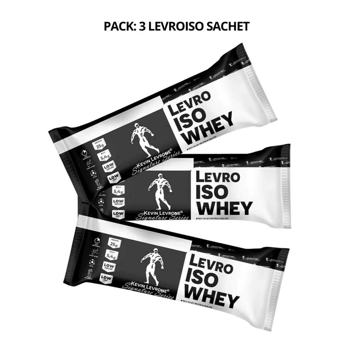 KEVIN LEVRONE - LevroIso Whey 3 servicios / Sachet Proteina Isolatada - Chocolate