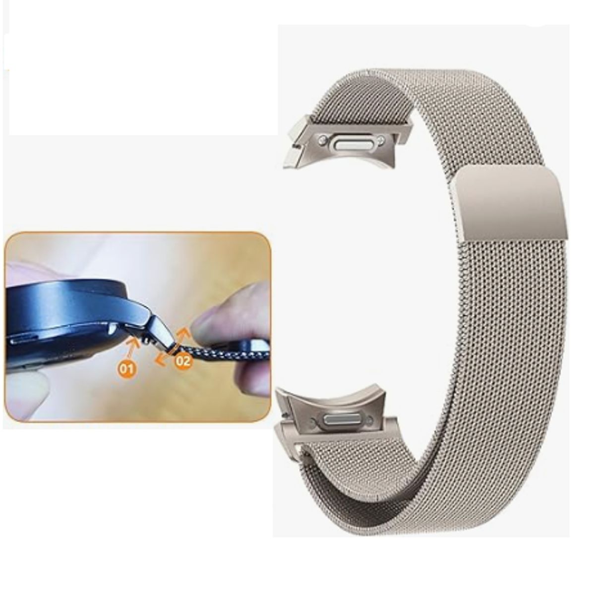 GENERICO - Correa Milanesa para Samsung watch 7ultra 47mm  - STARLIGHT