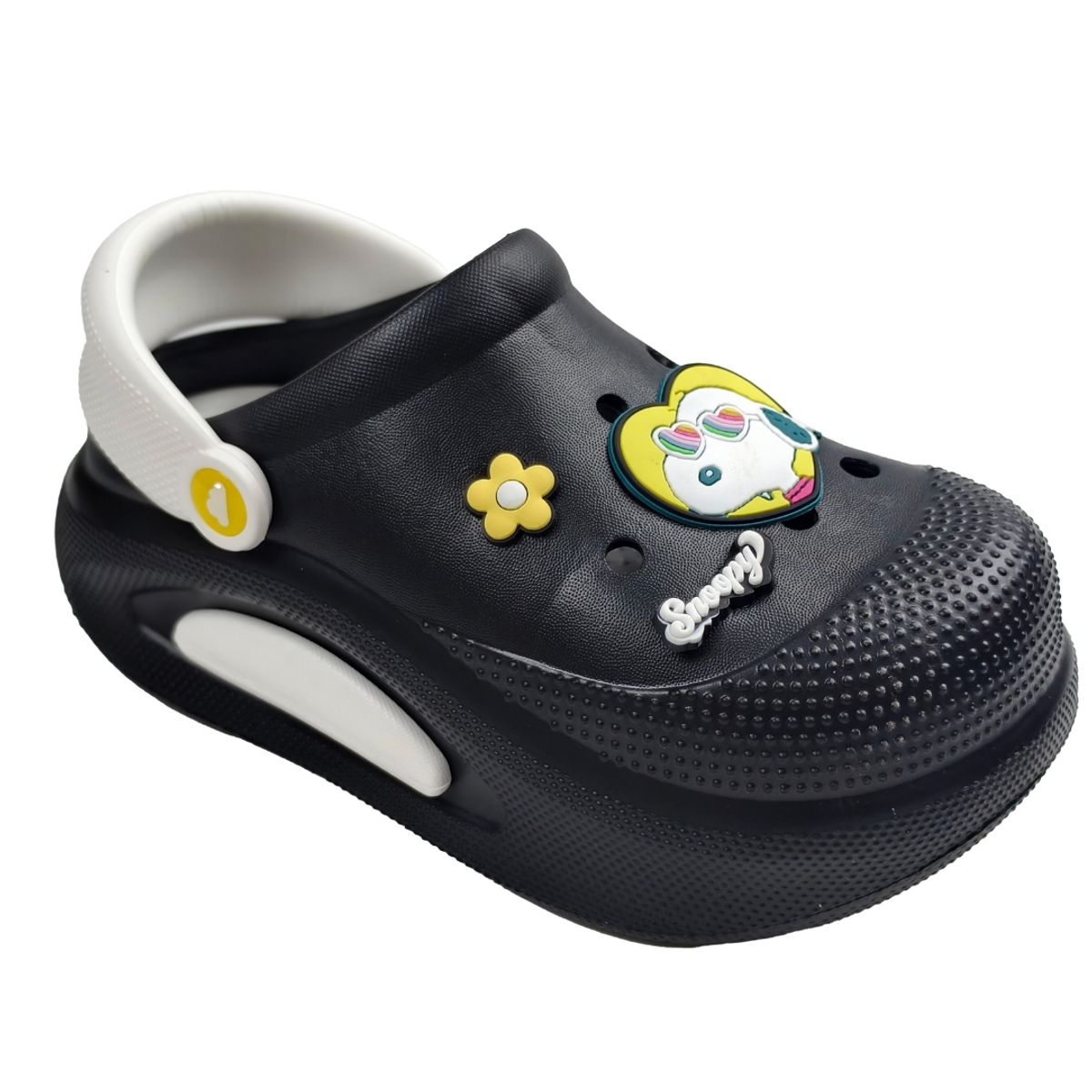 SNOOPY - Sandalias Mujer Clog Casual Snoopy Negro
