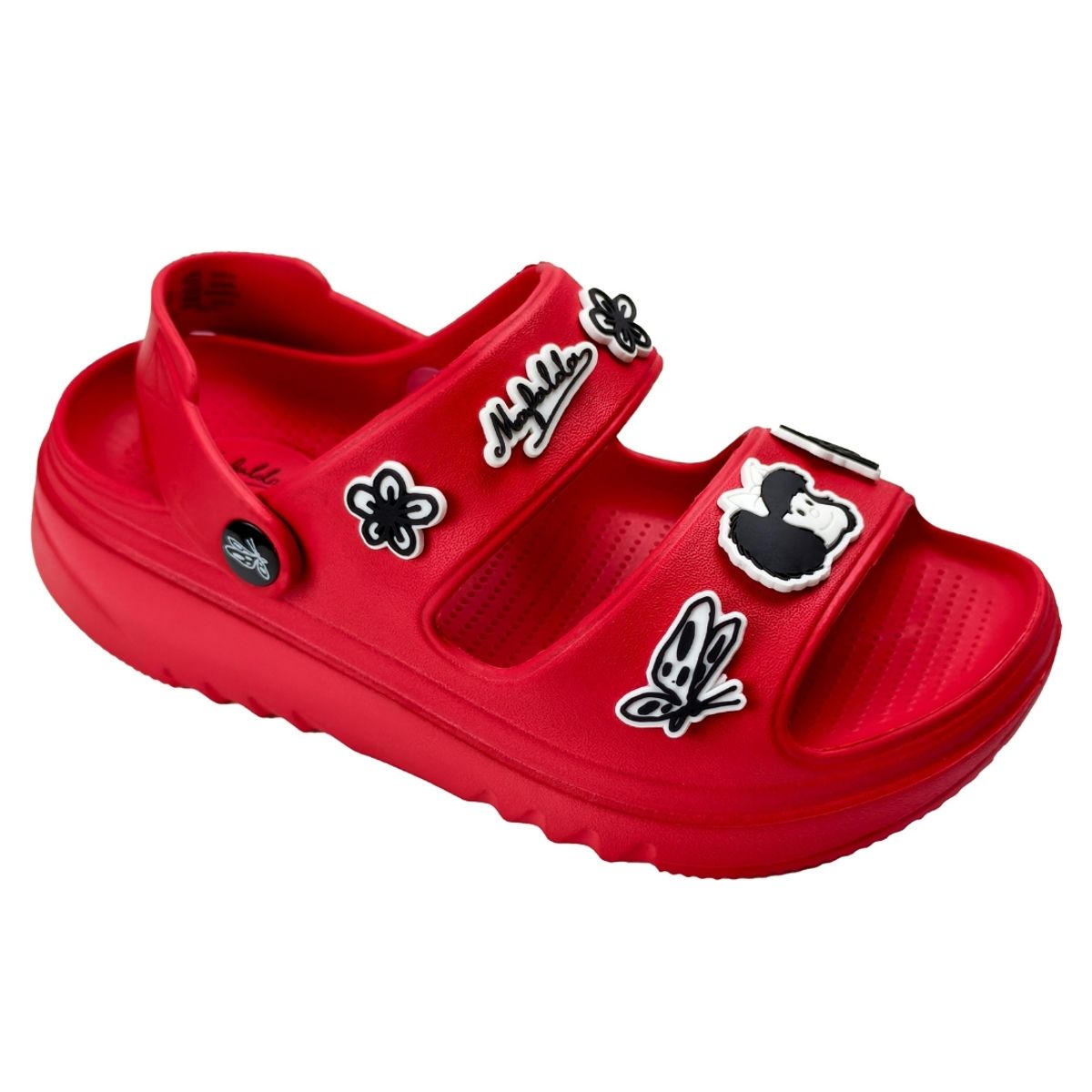 MAFALDA - Sandalias Mujer Playera Plataforma Mafalda Rojo
