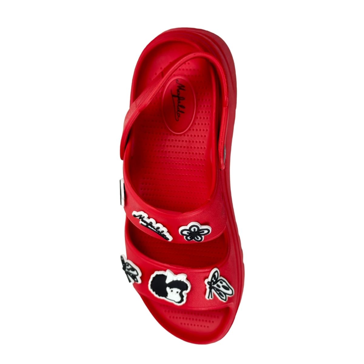 MAFALDA - Sandalias Mujer Playera Plataforma Mafalda Rojo