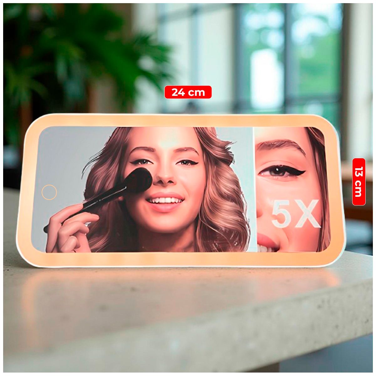 GENERICO - Espejo led para autos táctil con 3 tonos de luz