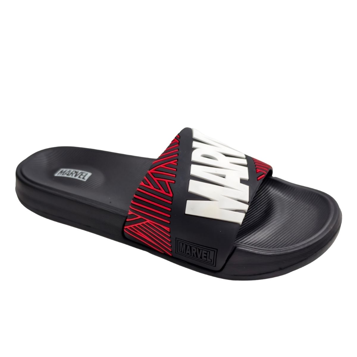 MARVEL - Sandalias Hombre Playeras Marvel Negro