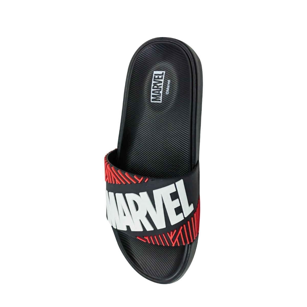 MARVEL - Sandalias Hombre Playeras Marvel Negro