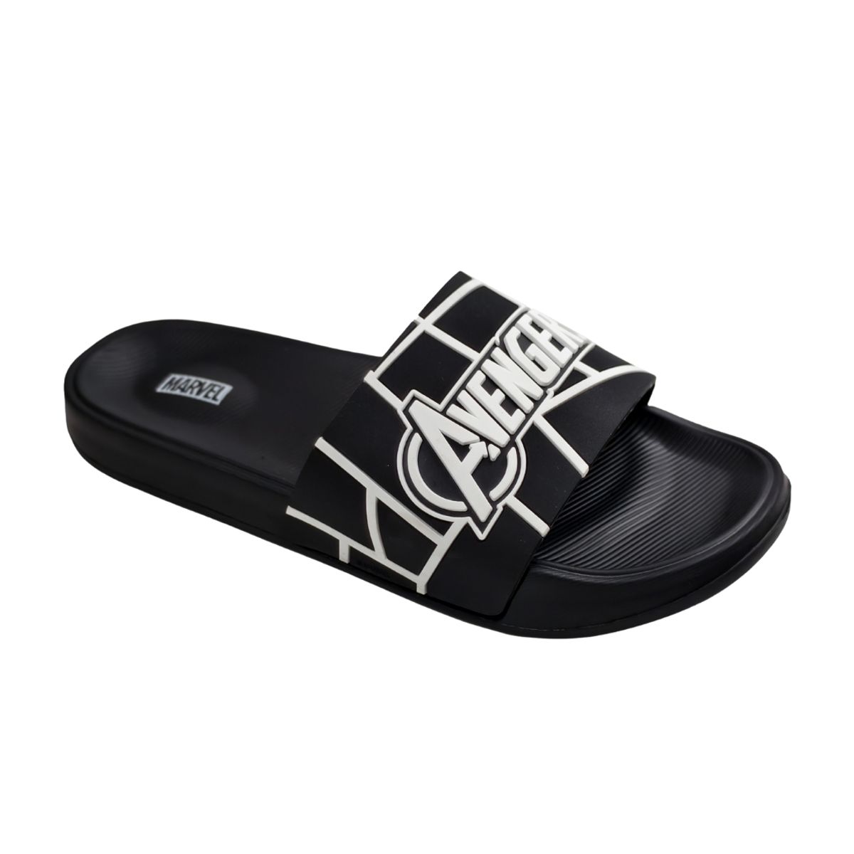 MARVEL - Sandalias Hombre Playeras Avengers Negro